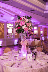 Disco Ball Filled Floral Vase Centerpiece Rental